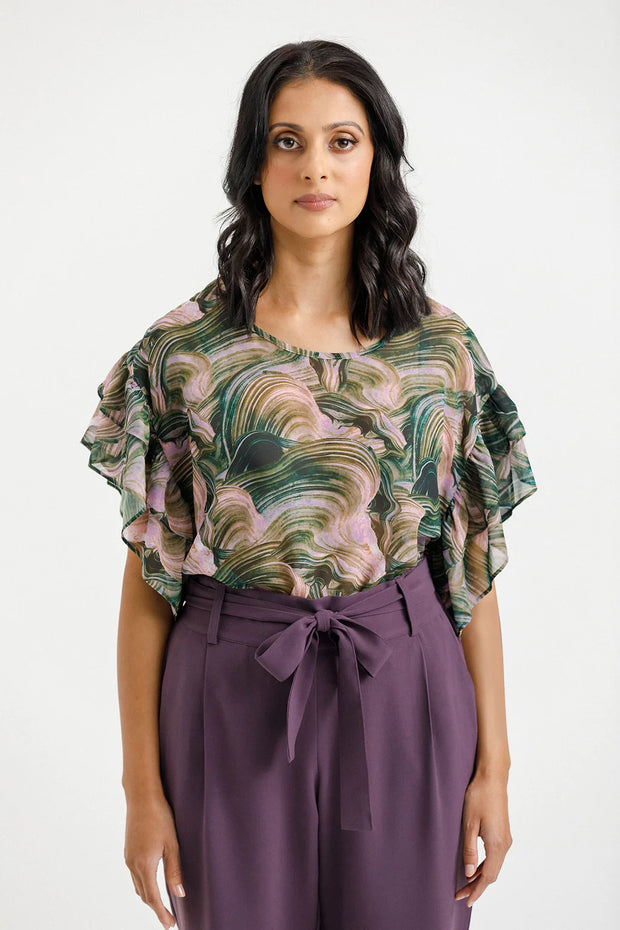Home-Lee X Label Evelyn Blouse - Bloom Swirl