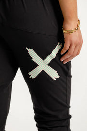 Home-lee Apartment Pants - Black with Candy Apple X
