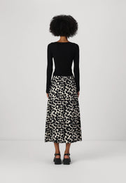 MSCH Ottelie Karalynn High Waist Skirt - Oatmeal Animal