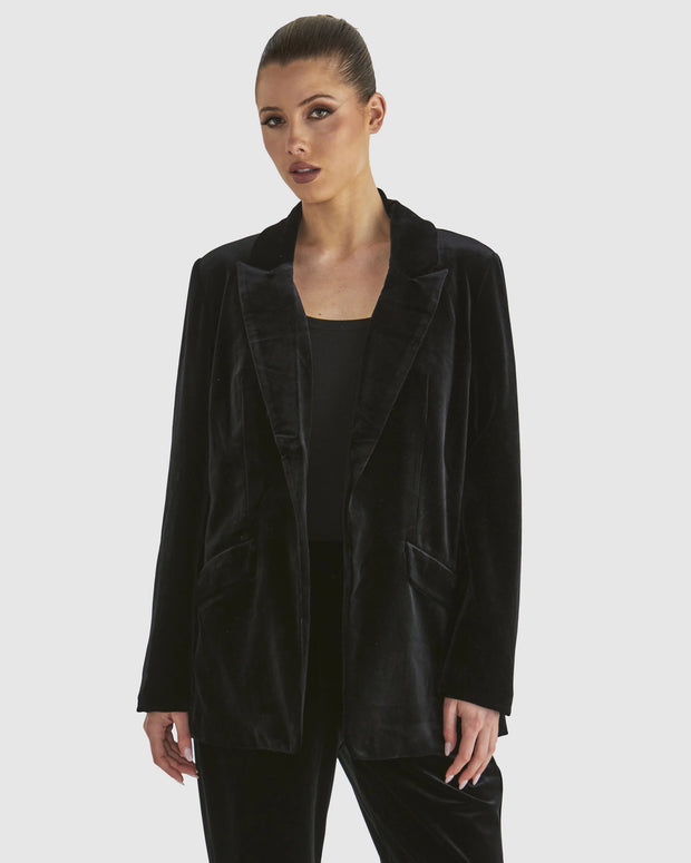 Fate + Becker Mustang Sally Velvet Jacket - Black