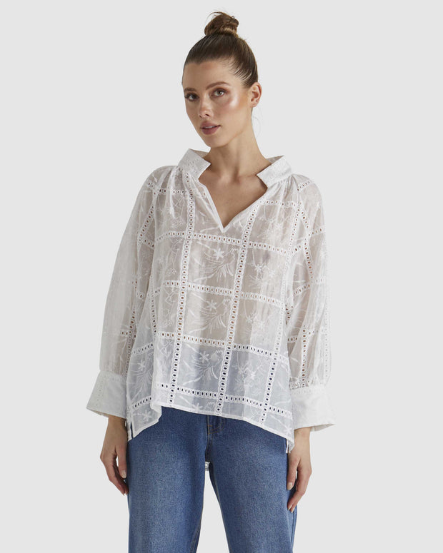 Fate + Becker Whisper Blouse - Ivory