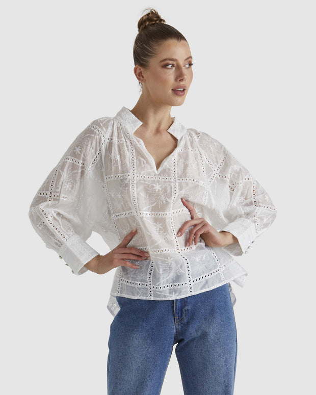 Fate + Becker Whisper Blouse - Ivory