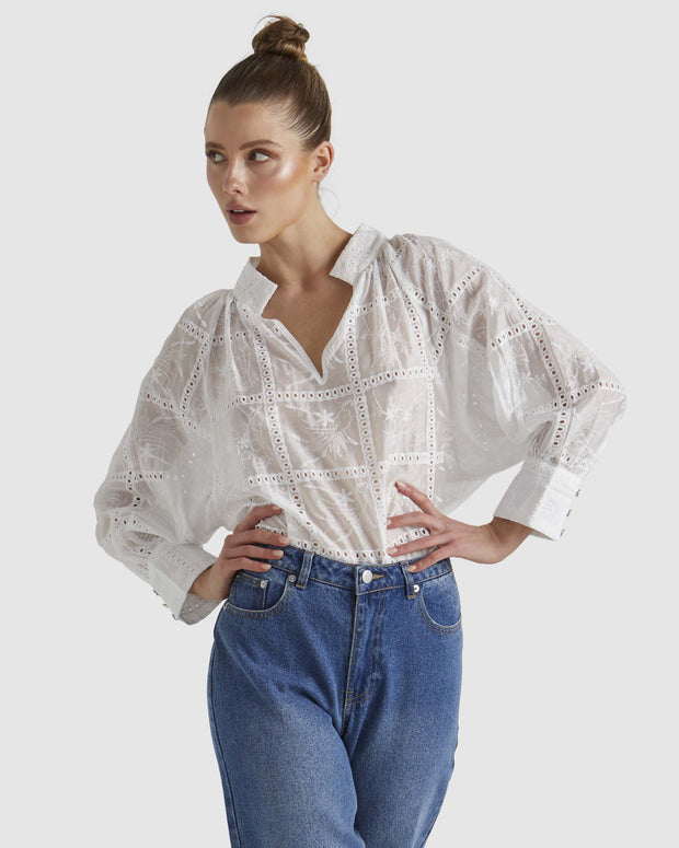 Fate + Becker Whisper Blouse - Ivory