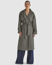 Fate + Becker Charmer Trench Coat - Black/Cream