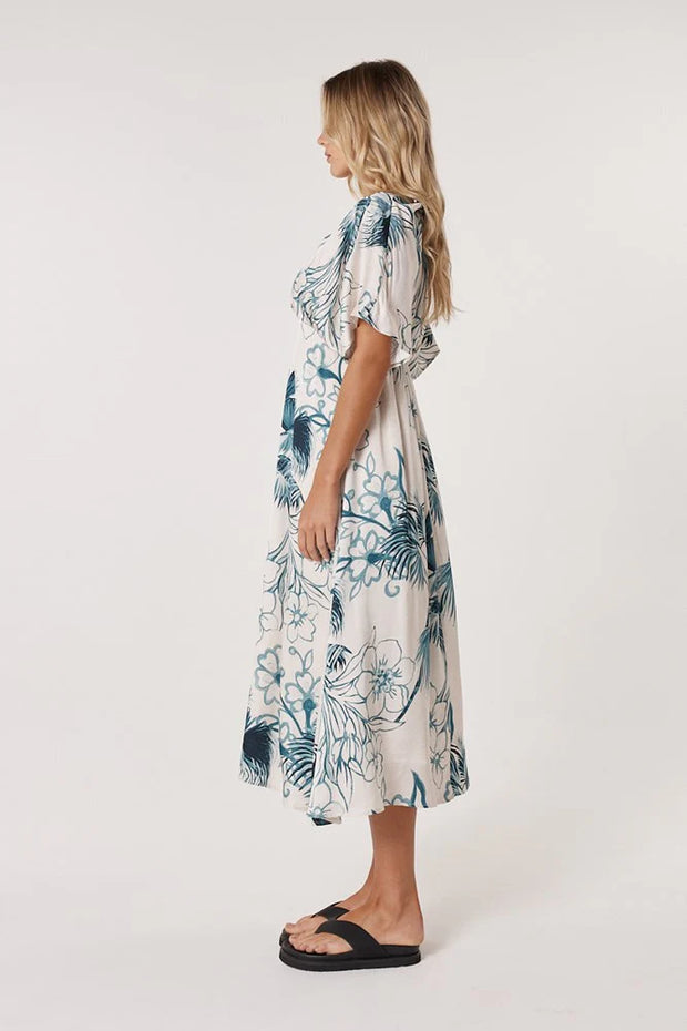 Fate + Becker Solstice Palms Midi Dress - Palm Print
