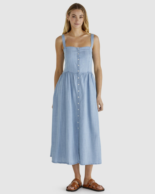 Sass Rye Midi Dress - Chambray