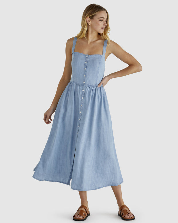 Sass Rye Midi Dress - Chambray