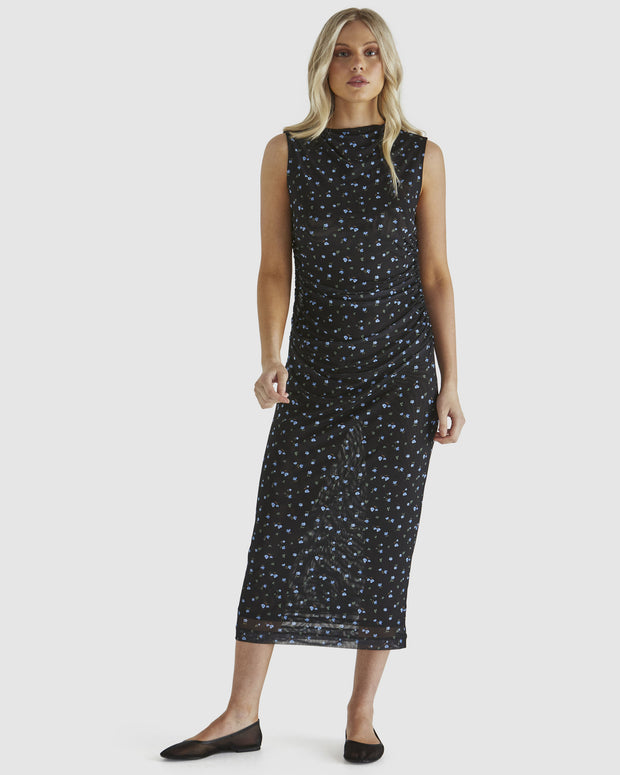 Sass Lauretta Mesh Dress - Black Ditsy