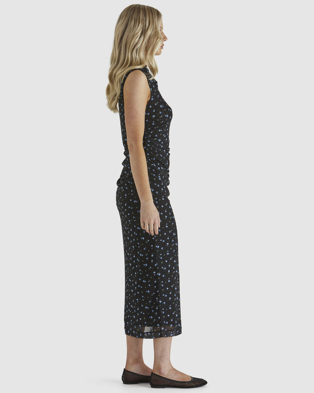Sass Lauretta Mesh Dress - Black Ditsy