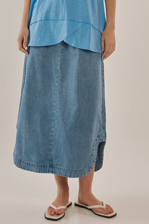 Betty Basics Brunch Denim Skirt - Oasis Blue