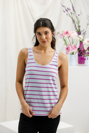 Home-lee Heather Singlet - Orchid Stripe