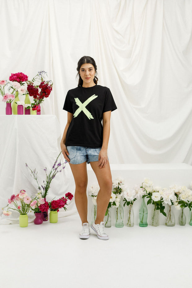 Home-lee Chris Tee - Black With Lime X