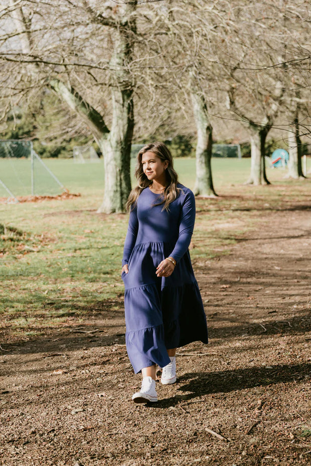 Home-lee Long Sleeve Kendall Dress - Hyacinth