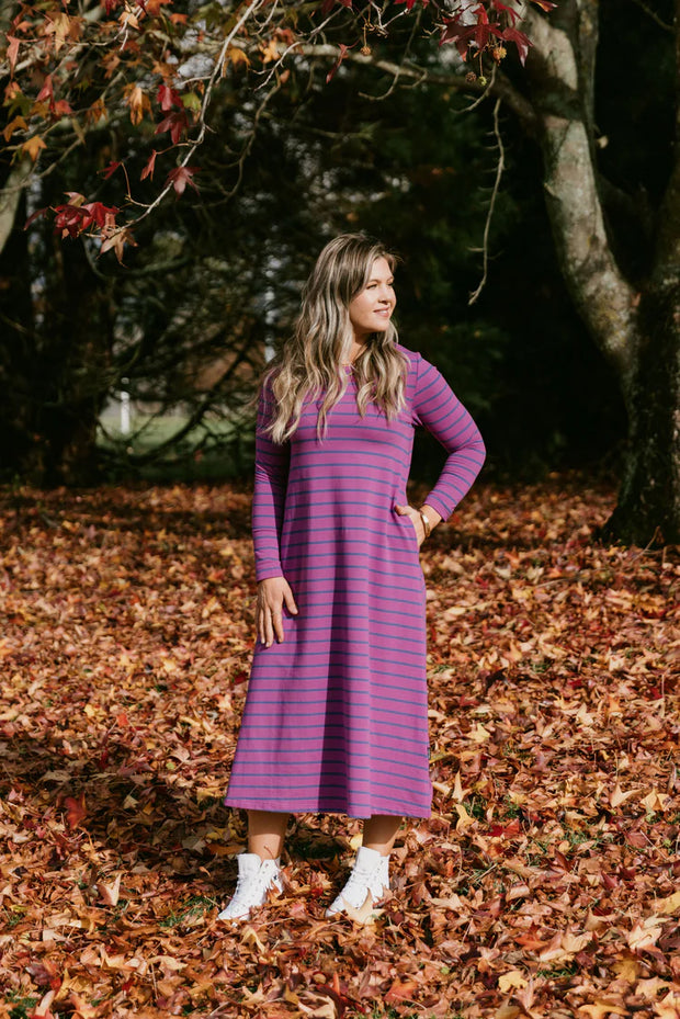 Home-lee Kinsley Midi Dress - Hyacinth Stripe