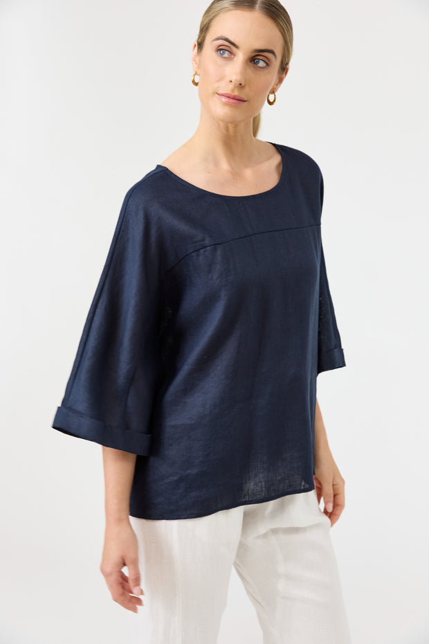 Studio Relaxed Top - Navy