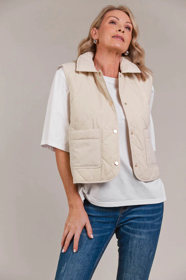 eb&ive Argo Crop Vest - Ecru