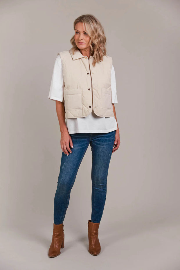 eb&ive Argo Crop Vest - Ecru