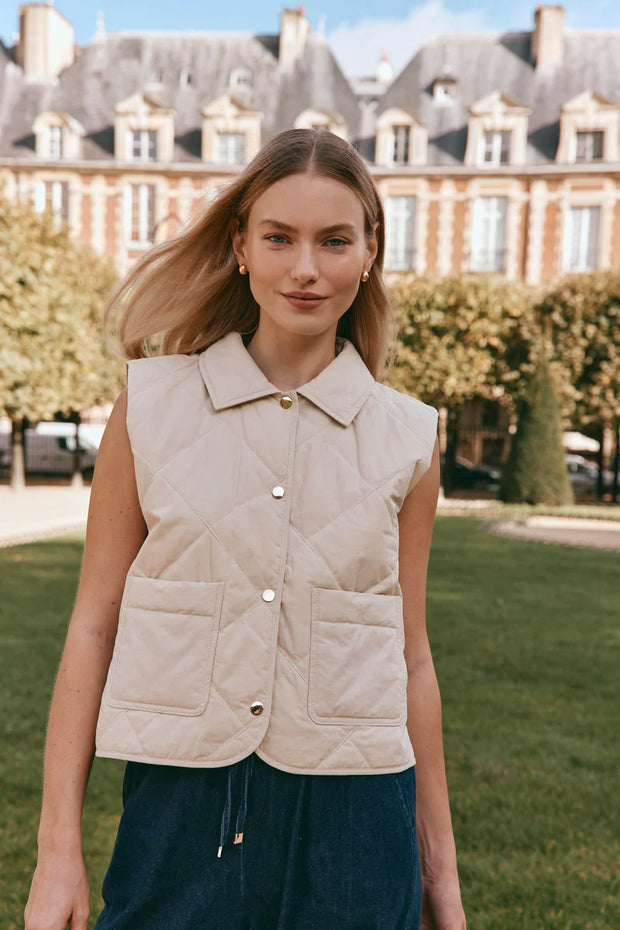 eb&ive Argo Crop Vest - Ecru