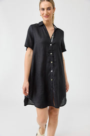 Studio Short Shirt Dress - Black