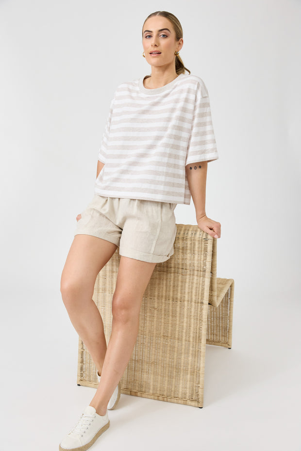 Studio Stripe T-shirt - Stone