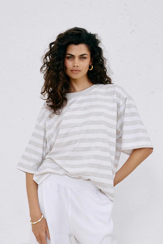 Studio Stripe T-shirt - Stone