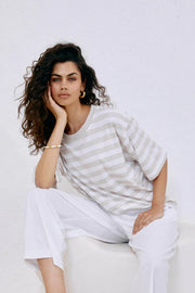 Studio Stripe T-shirt - Stone