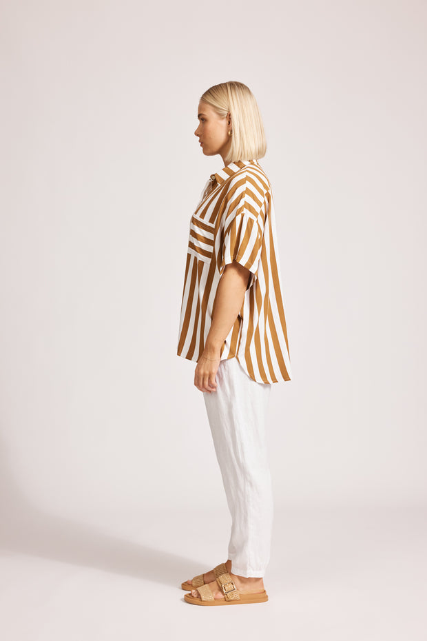 eb&ive Treville Stripe Shirt - Caramel