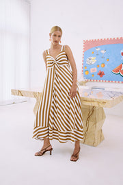 eb&ive Treville Stripe Tank Maxi Dress - Caramel