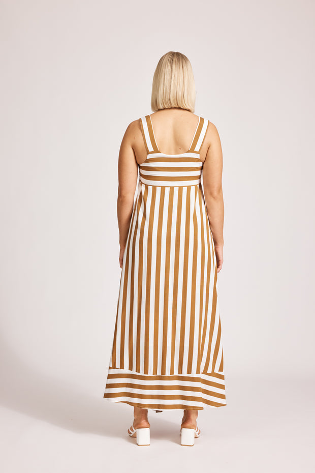 eb&ive Treville Stripe Tank Maxi Dress - Caramel