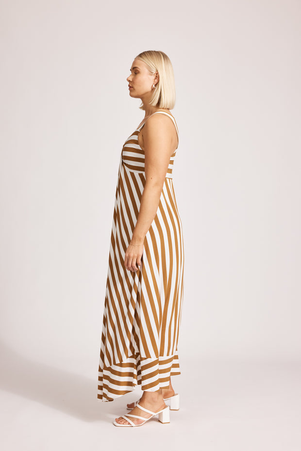 eb&ive Treville Stripe Tank Maxi Dress - Caramel