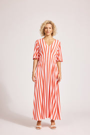 eb&ive Treville Stripe Maxi Dress - Coral