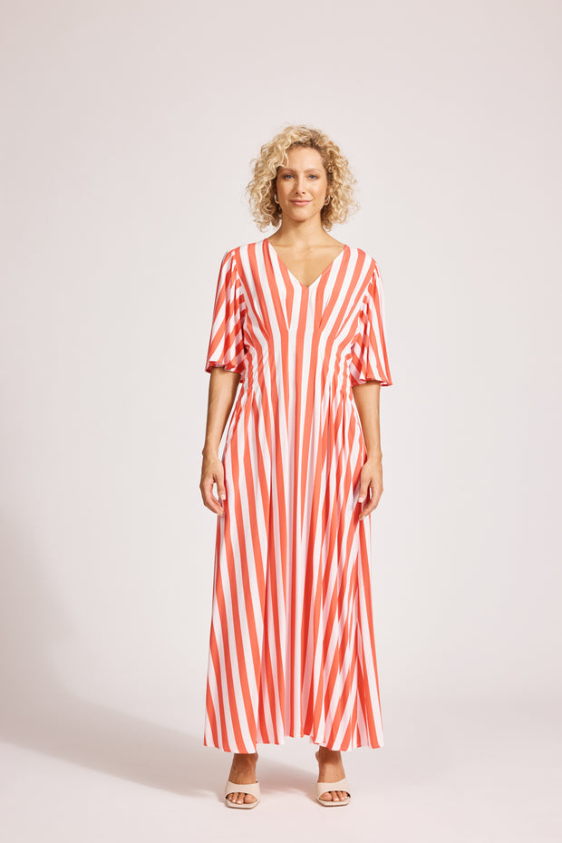 eb&ive Treville Stripe Maxi Dress - Coral