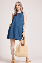 eb&ive Melenia Denim Tank Dress - Indigo