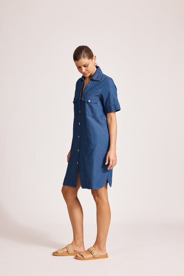 eb&ive Melenia Denim Shirt Dress - Denim