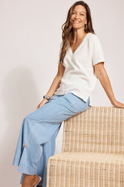 eb&ive Artemis V Knit Top - White