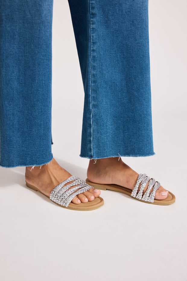 eb&ive Miramar Plaited Sandal - Silver