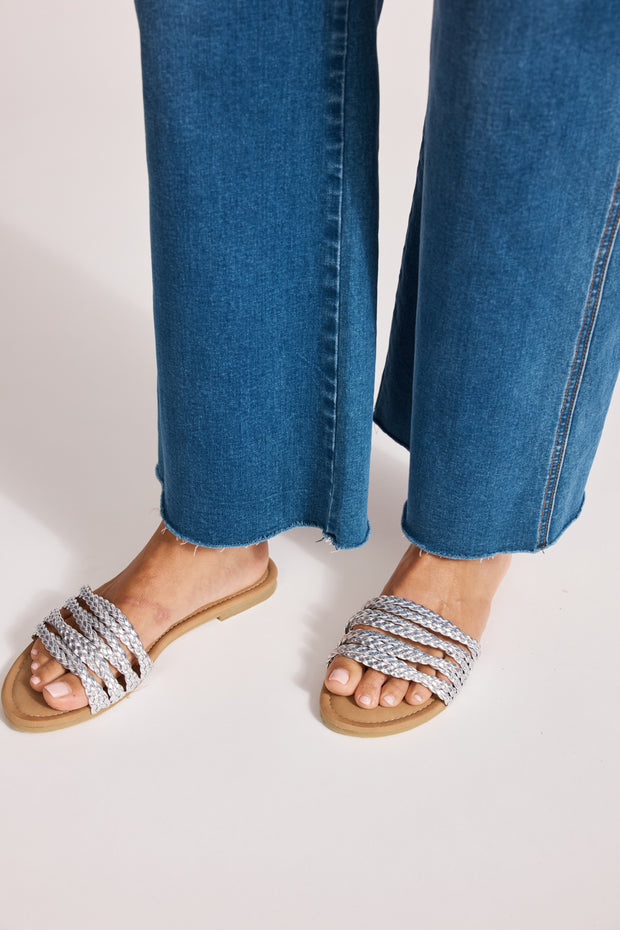 eb&ive Miramar Plaited Sandal - Silver