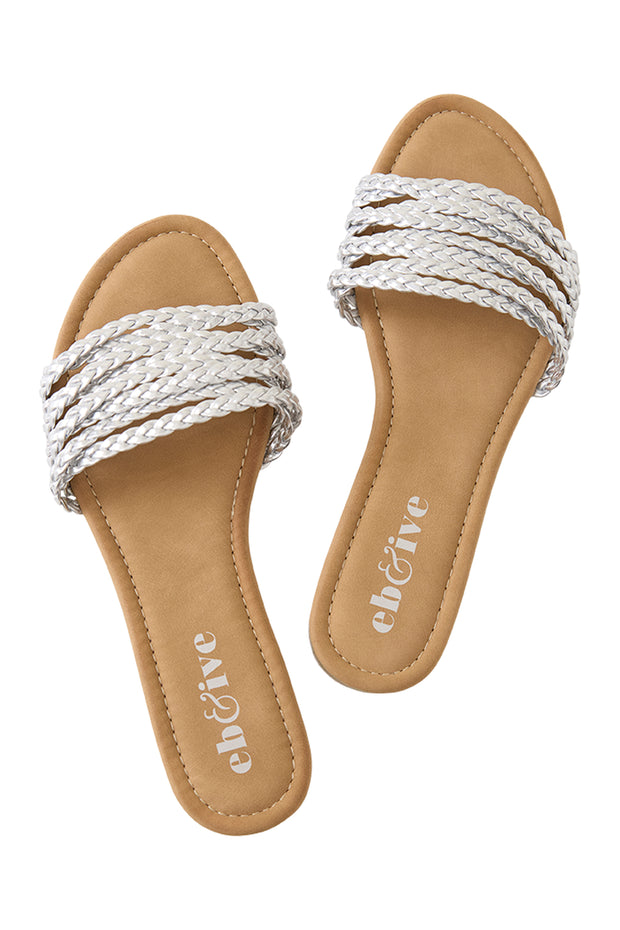 eb&ive Miramar Plaited Sandal - Silver