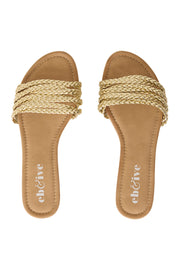 eb&ive Miramar Plaited Sandal - Gold