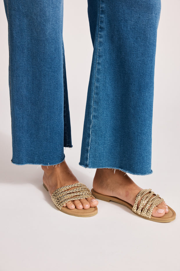 eb&ive Miramar Plaited Sandal - Gold
