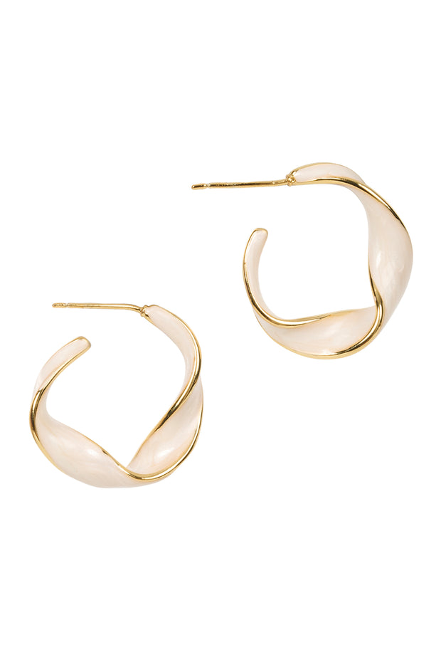eb&ive Mira Earring - Twisted White Mira Earring