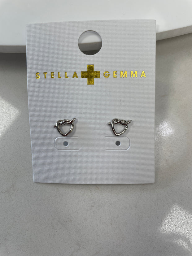 Stella + Gemma Knot Hearts - Silver Silver Heart Knots