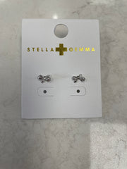 Stella + Gemma Small Bow Earrings - Gold & Silver Silver