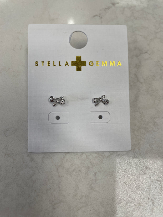 Stella + Gemma Small Bow Earrings - Gold & Silver Silver