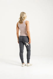 Home-lee Apartment Pants - Graphite With Ivory X