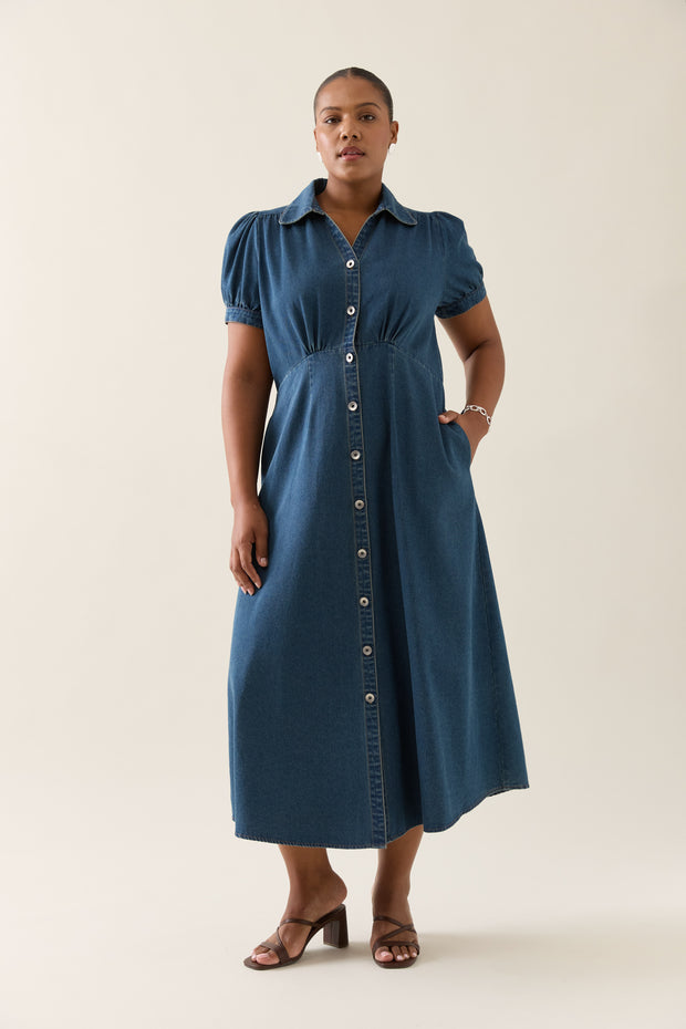 Isle of Mine Sofie Denim Maxi Dress - Drift
