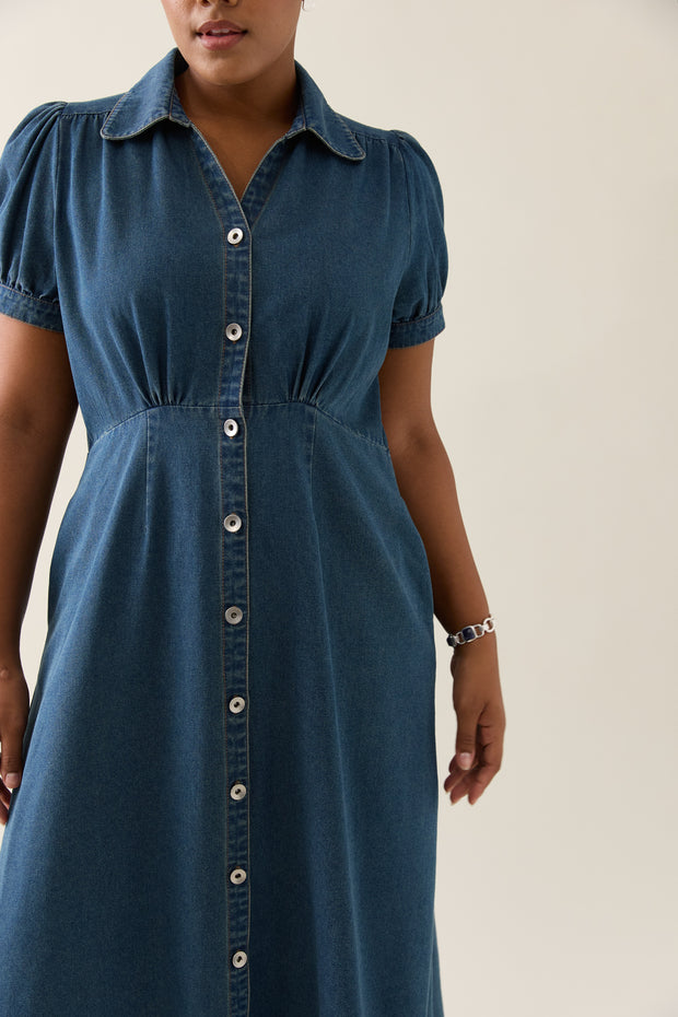 Isle of Mine Sofie Denim Maxi Dress - Drift