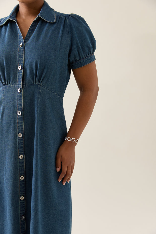 Isle of Mine Sofie Denim Maxi Dress - Drift