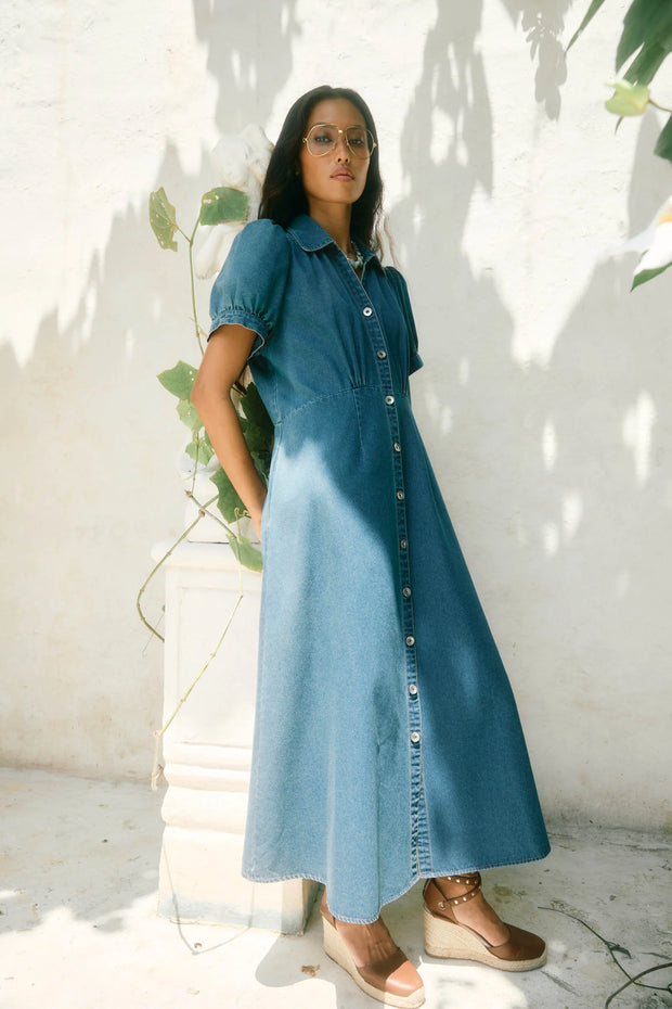 Isle of Mine Sofie Denim Maxi Dress - Drift