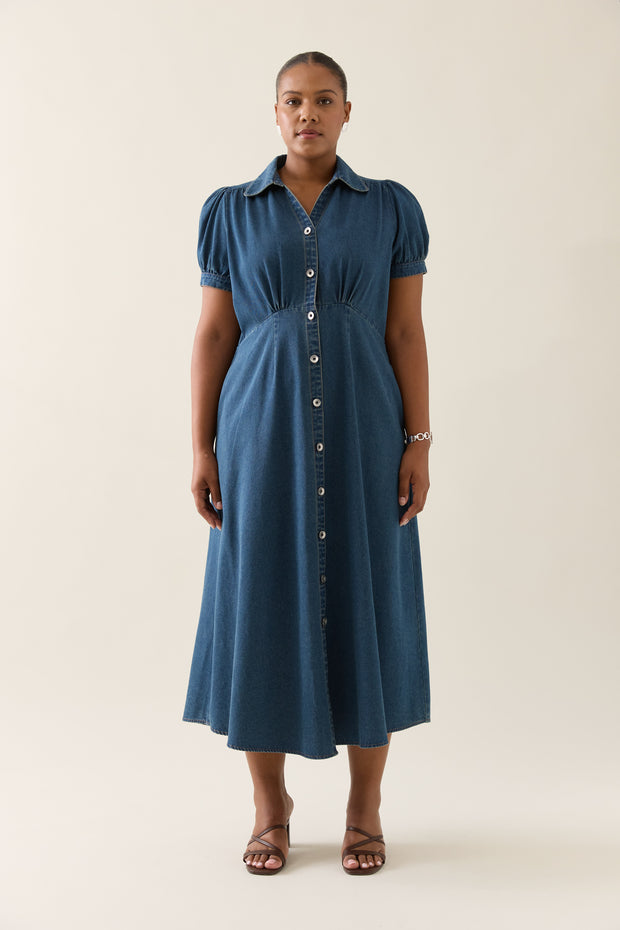 Isle of Mine Sofie Denim Maxi Dress - Drift